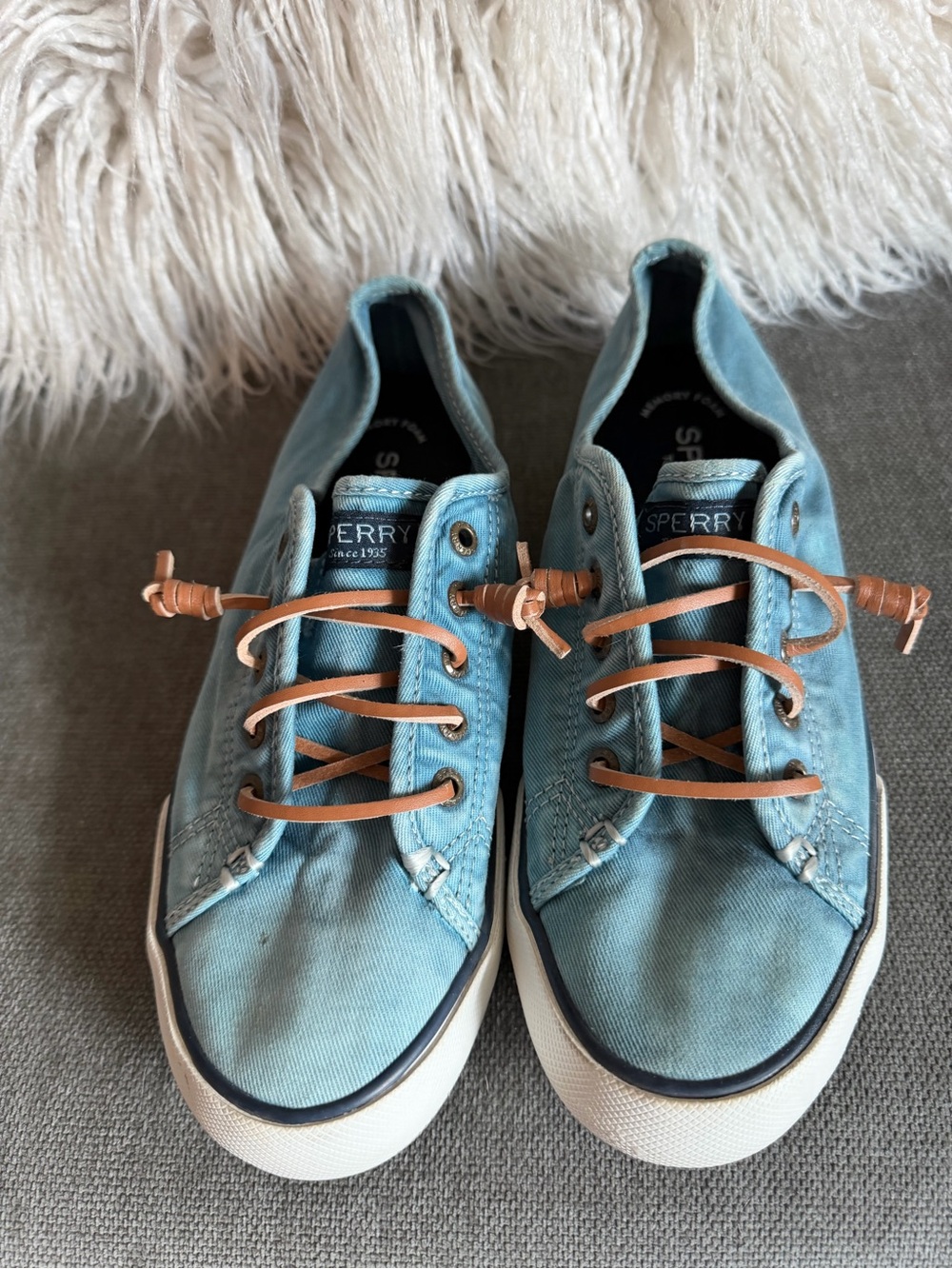 Sperry Blue Canvas Slip-On Sneakers